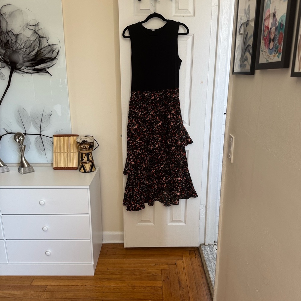 Chic Black and Floral Mini Dress